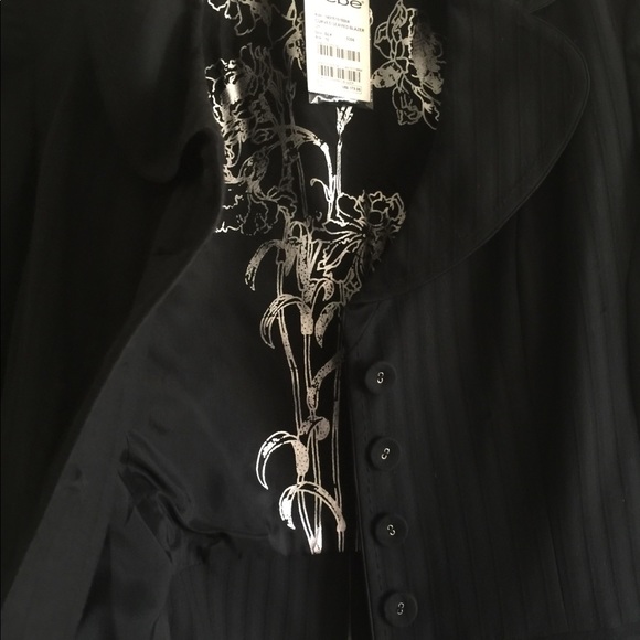 Bebe Black Cropped Tuxedo Style Jacket - Picture 6 of 8